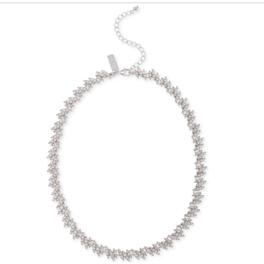 INC International Concepts SilverTone Marquise Bead All-Around Collar Necklace